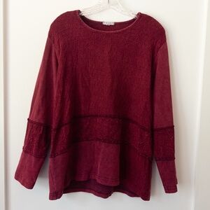 VTG Y2K Dark Romantic Top Womens S Patchwork Burgundy Goth Boho Moody Whimsigoth